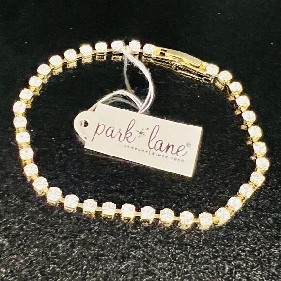 Vintage Park Lane Gold Clear Rhinestone Sparkly Dainty Tennis Bracelet NWT 1390 - Picture 6 of 12